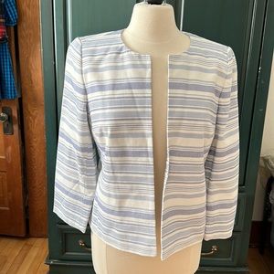 Talbots Seastripe jacket, blue and white, sz 6, lined in white taffeta